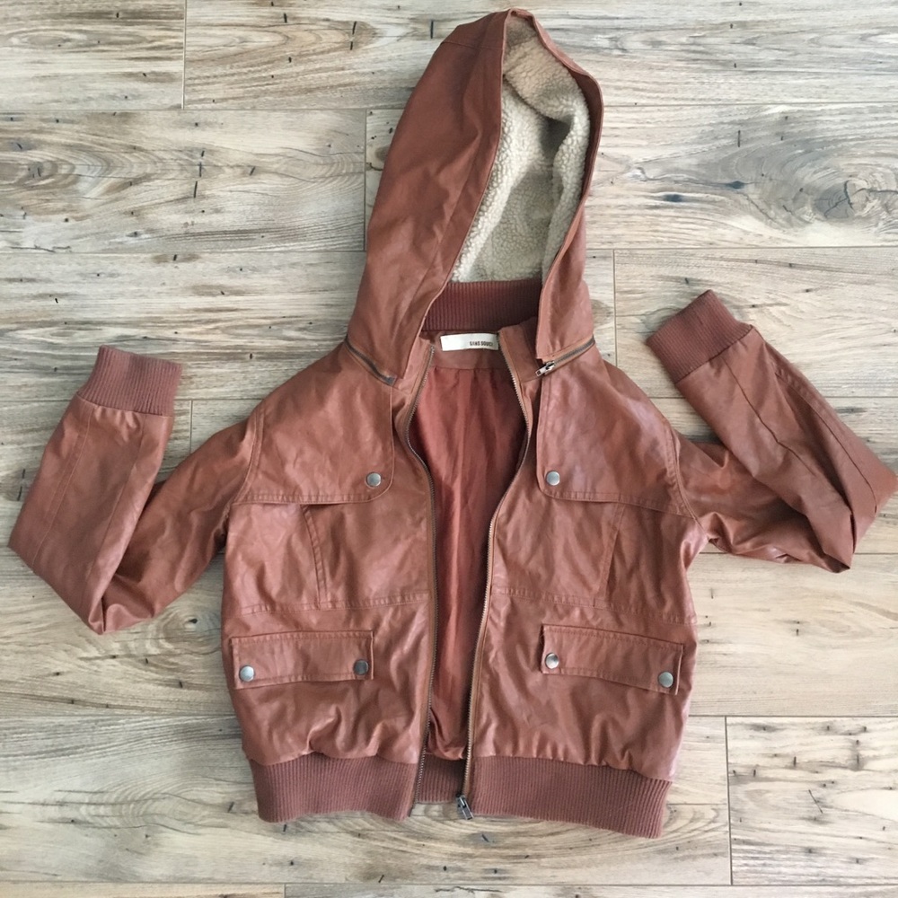 Brown leather jacket