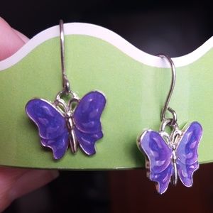 Cute summer fun purple butterfly earrings