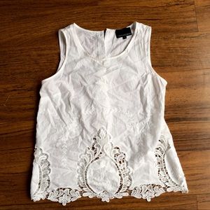 Cynthia rowley white crochet tank top