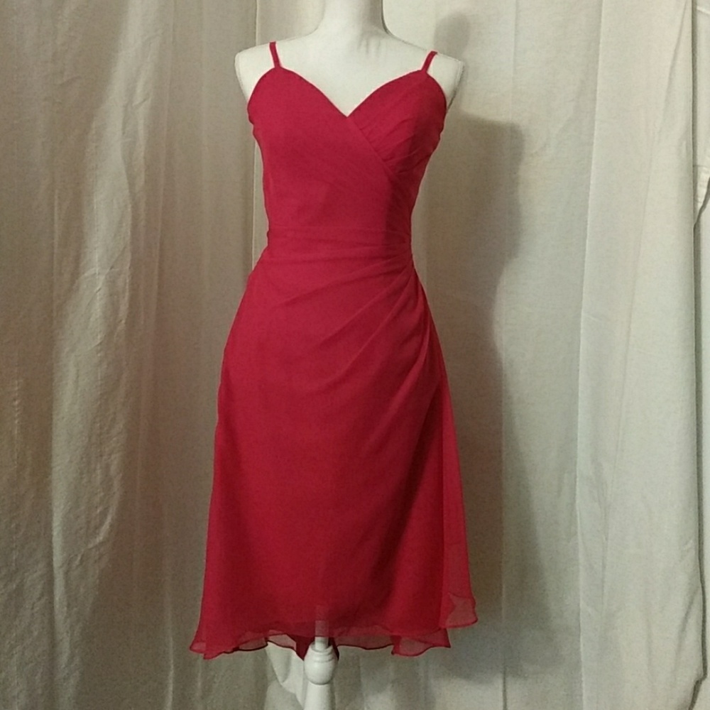 FINAL PRICE:Like New, Ruched Waist, High-Low Dress