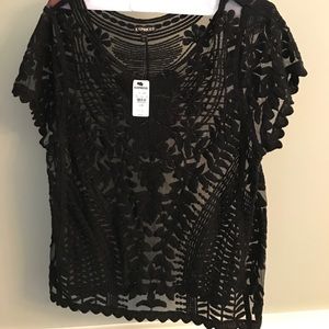 NWT Express Black Lace Top