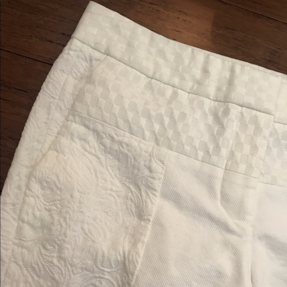 J Crew textured White Capri 8P
