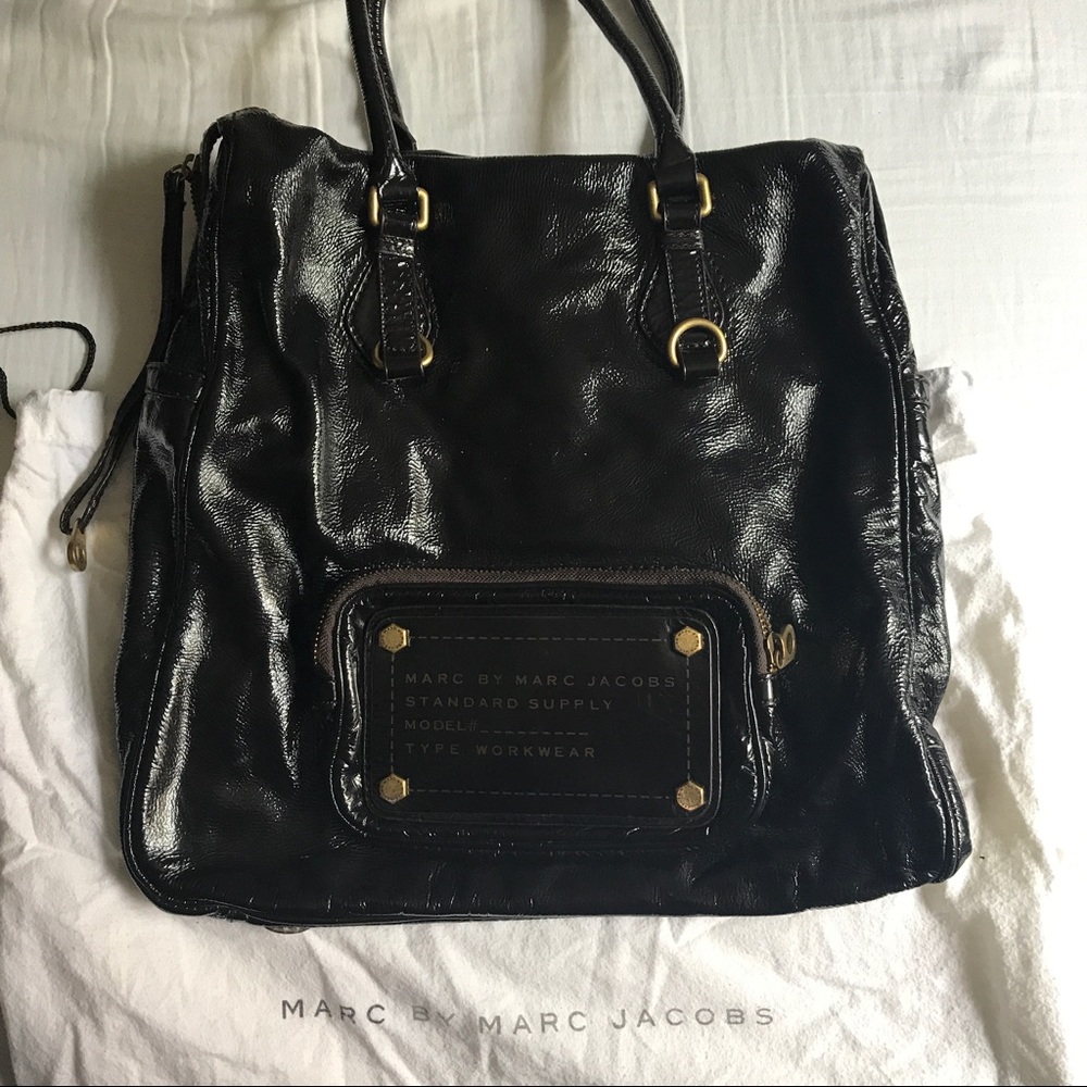Marc Jacobs Tote Laptop Bag Patent Leather