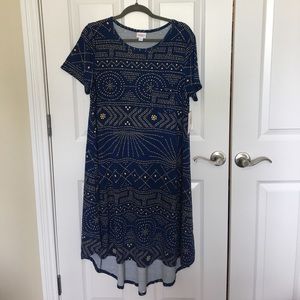 Navy and Gold Aztec print Carly