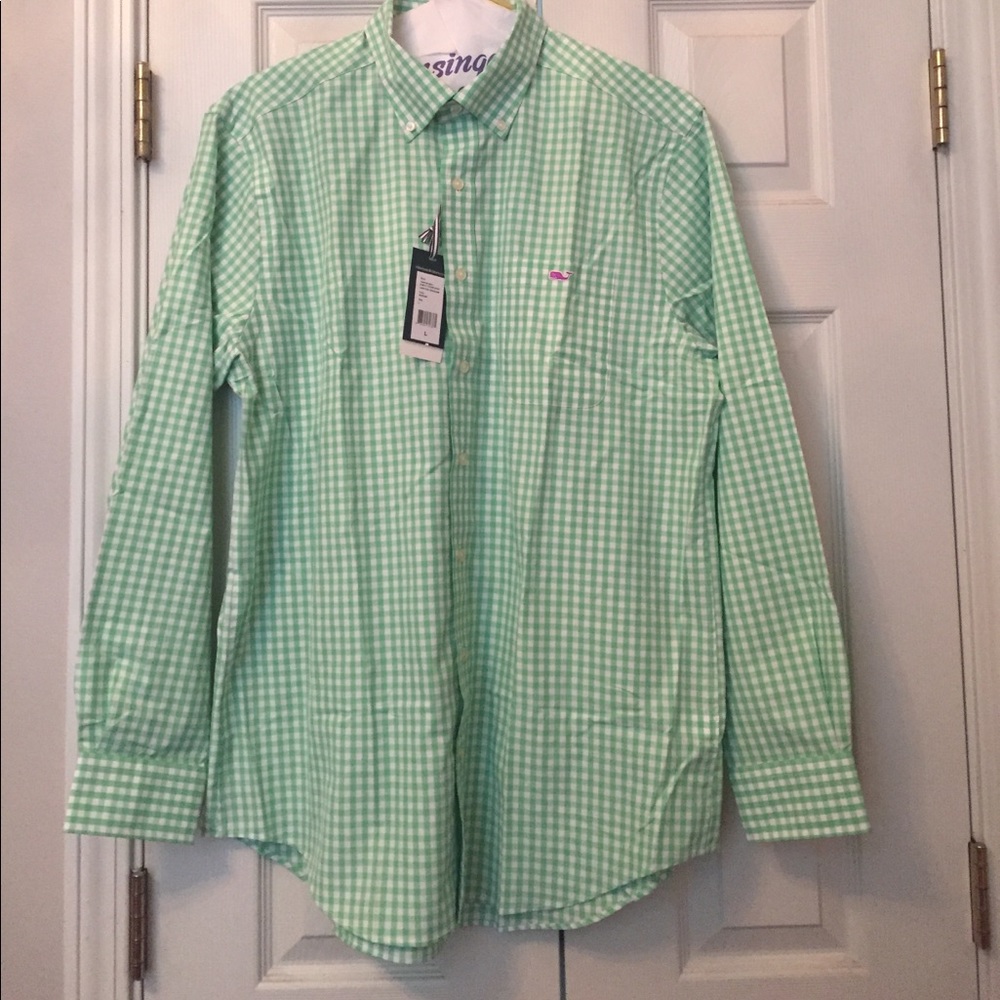 Men's Unworn Vineyard Vines Slim-Fit Gingham Shirt