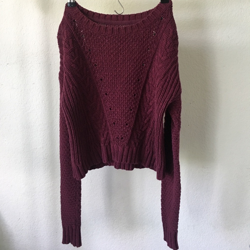 Maroon Cropped Sweater