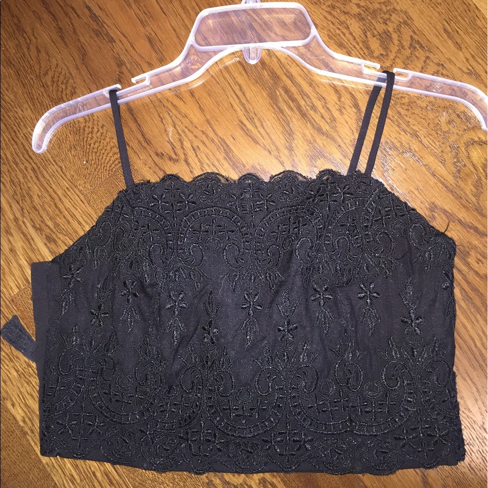 EXPRESS fancy lace cropped top