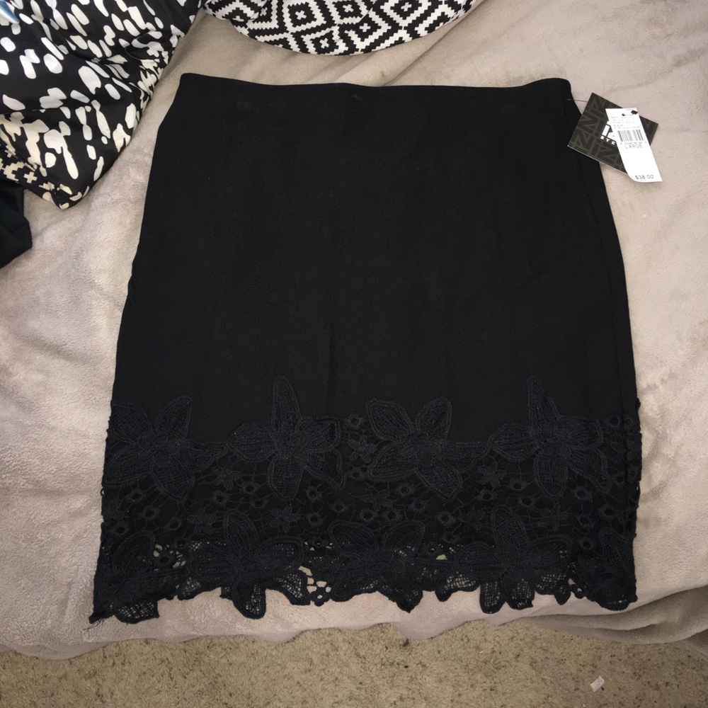 Black mini skirt