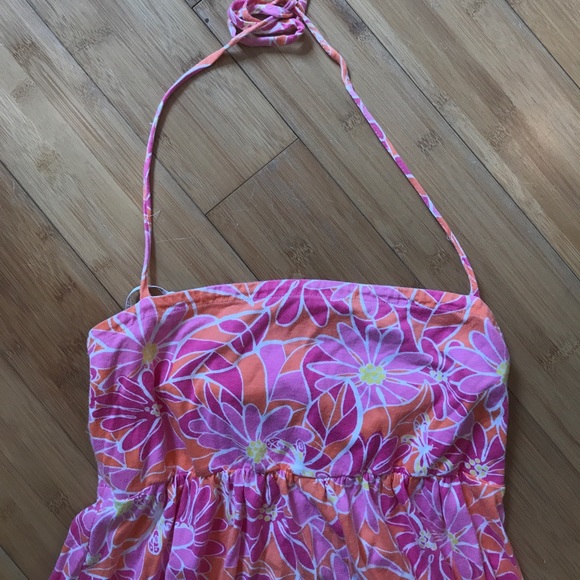 Lilly Pulitzer Floral cotton halter dress. - Picture 3 of 5