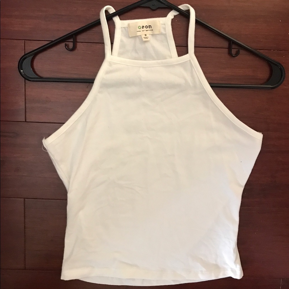 💓White high neck crop top size small