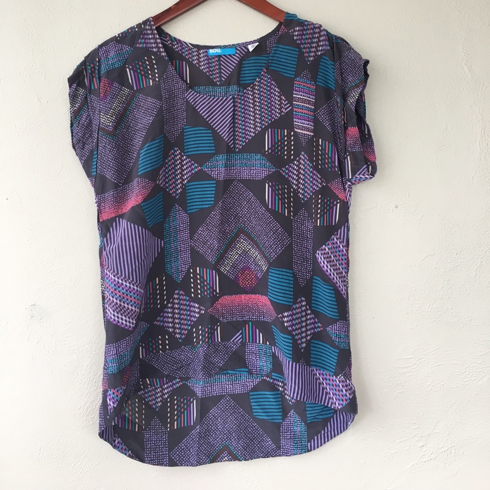 BDG colorful silk shirt