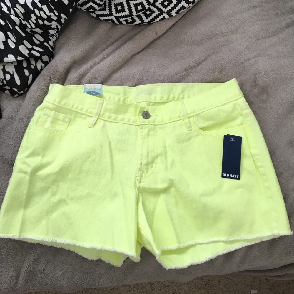 Neon yellow shorts