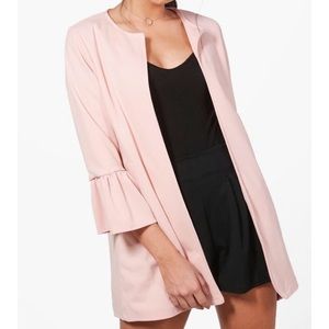 NWT Blush ruffle sleeve blazer