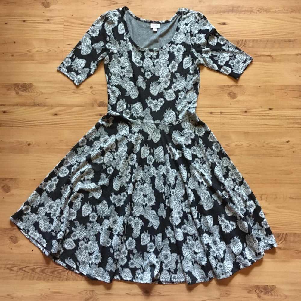 Strawberry patterned LuLaRoe Nicole dress