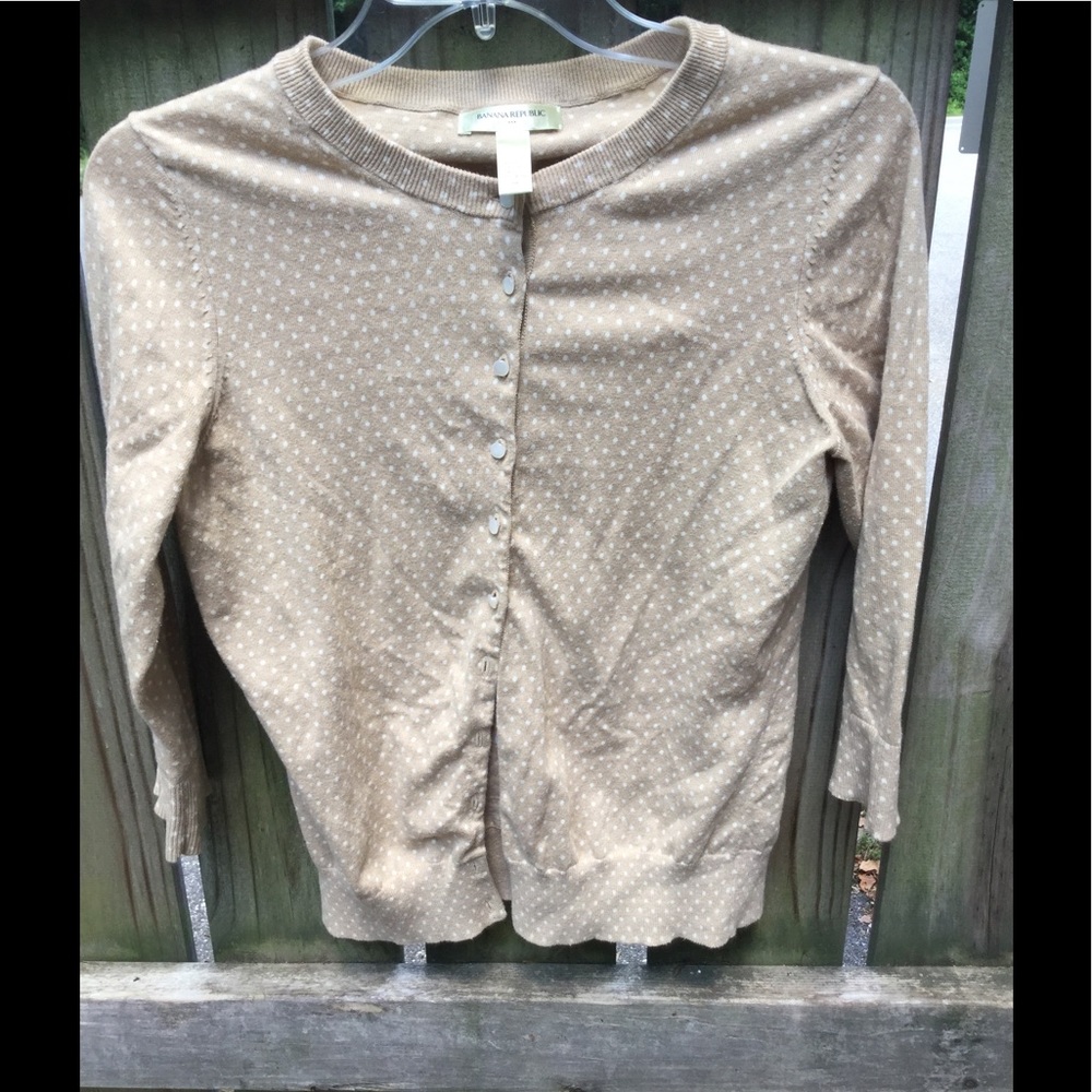 Polka dot short sleeve cardigan