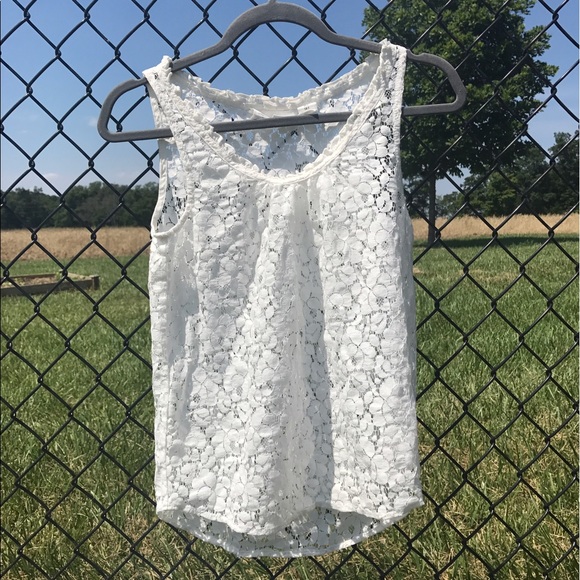 H&M Tops - White H&M crochet Lace Tank Top Blouse Fashion
