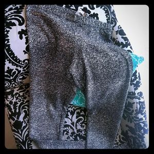 Black stretchy sparkly leggings.