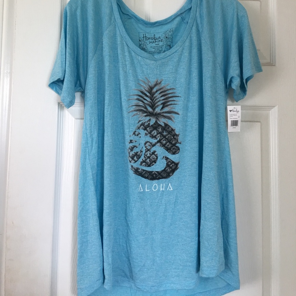 Blue "Aloha" pineapple shirt
