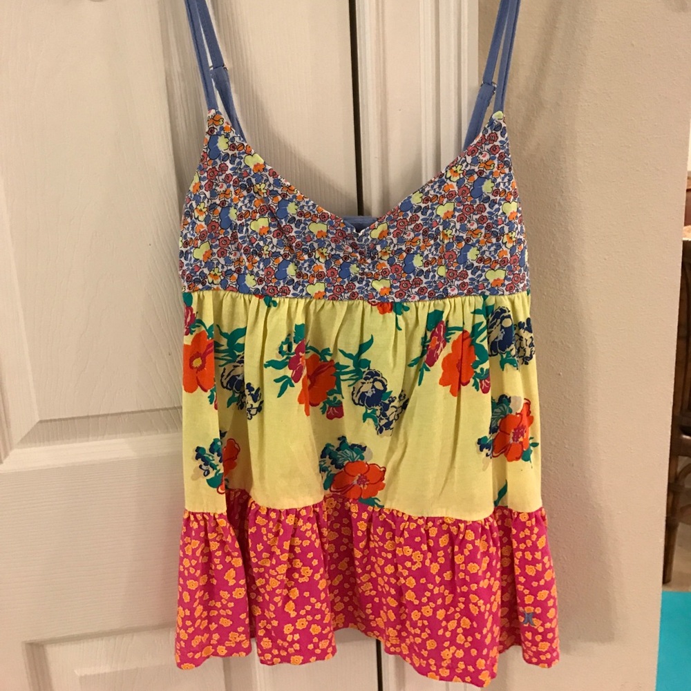 Patterned bright colored tank top