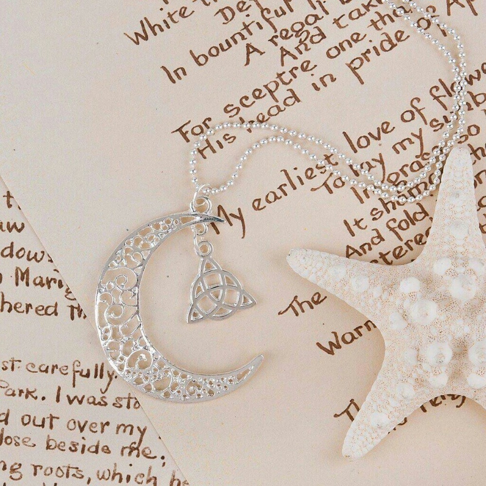 Celtic Knot Half Moon Necklace