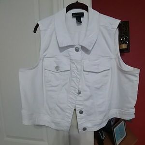 White Denim Plus Size Jacket