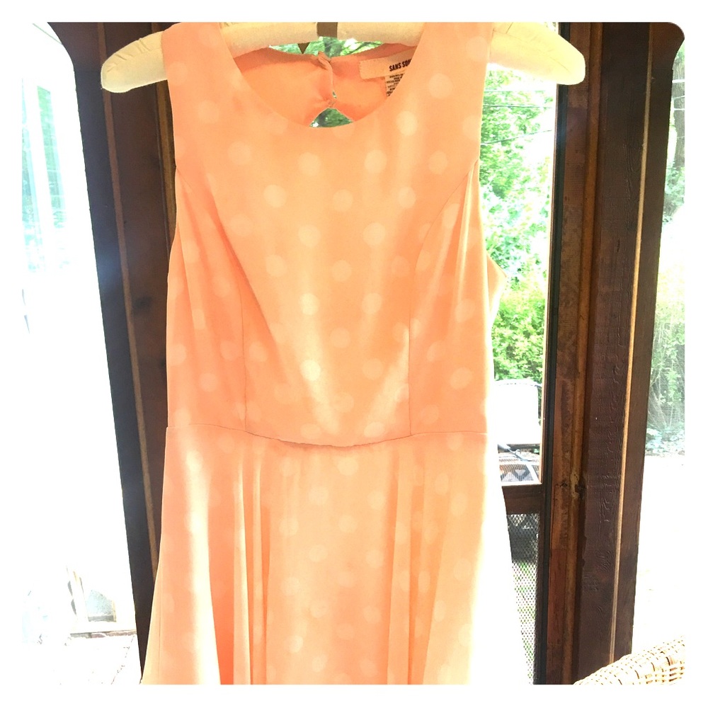 Light pink polka dot mini dress