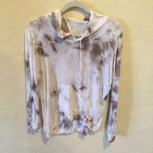 Soto Grey and White Tie Dye Sweatshirt