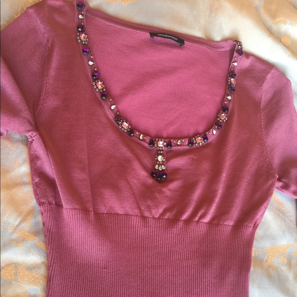 Mauve studded roccobarocco top