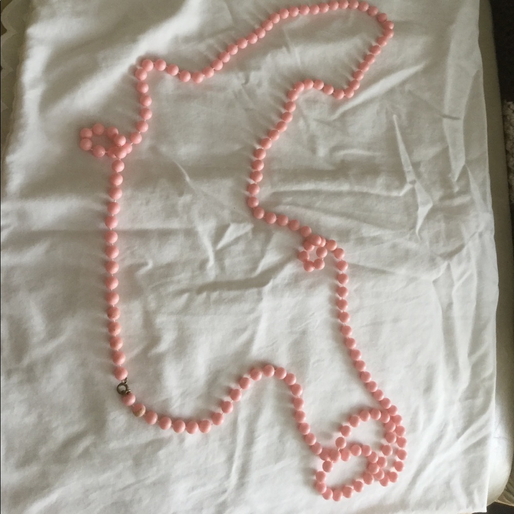 Pink bead necklace