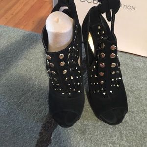 Bcbg black suede heels