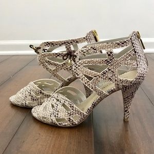 Cutout Snakeskin Heels