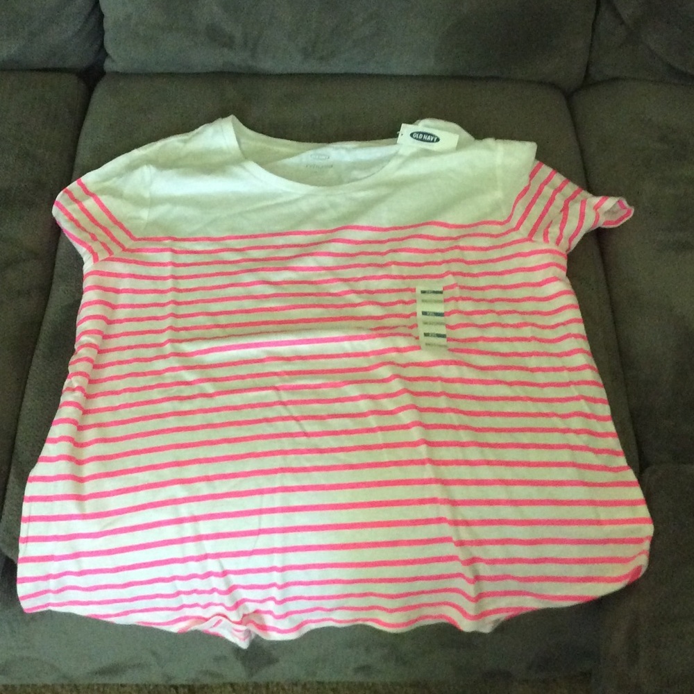 Pink striped T shirt