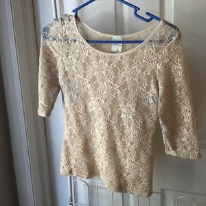 Cream lace top