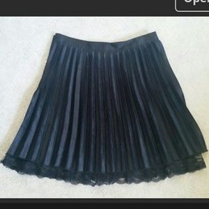 Black pleated lace skirt anime japanese schoolgirl