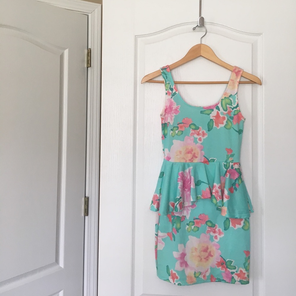 floral peplum dress