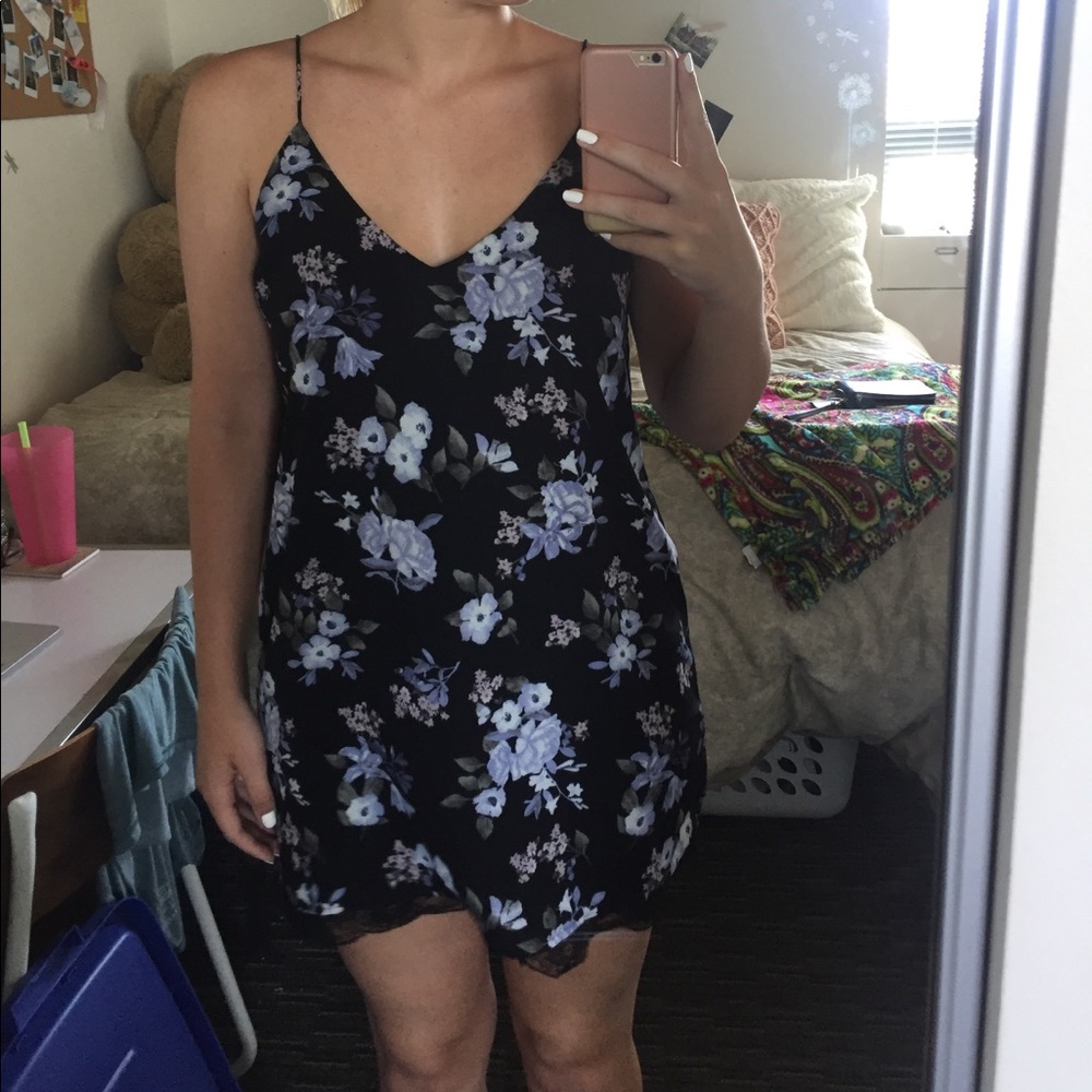 Slip dress with beautiful floral pattern