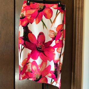 Floral Print Pencil Skirt