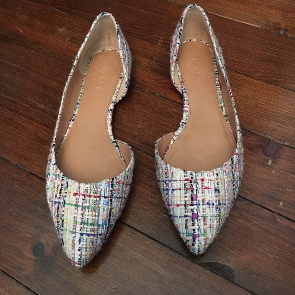 Perfect condition pink tweed J. Crew d'Orsay flats