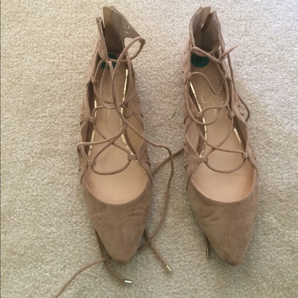 Jessica Simpson lace up flats