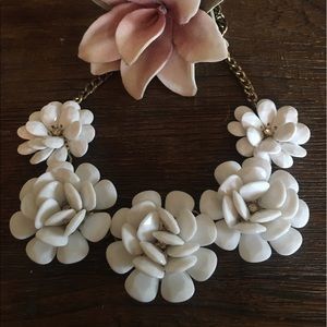 J. Crew White Flower Necklace