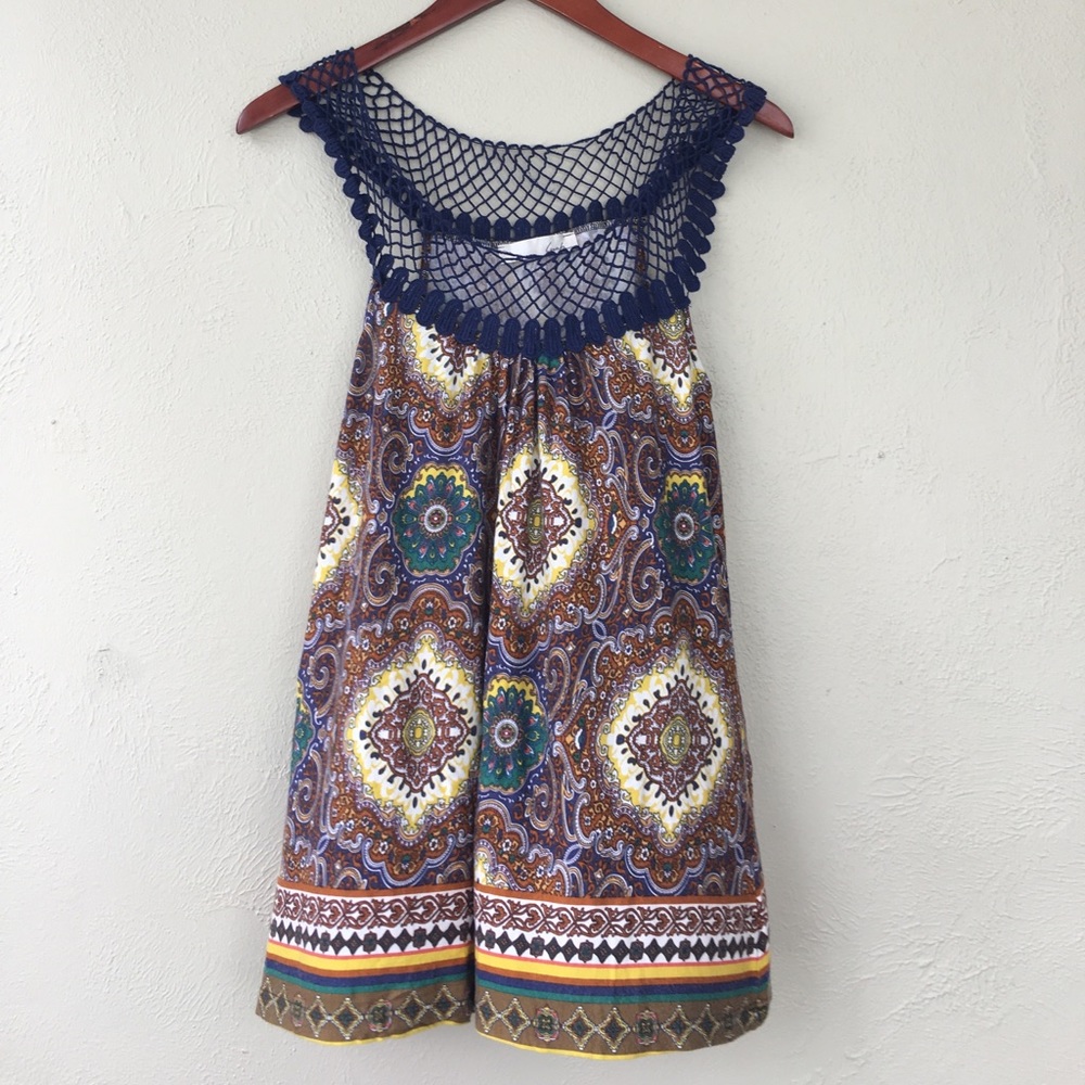 Unique Lush tank with crocheted collar