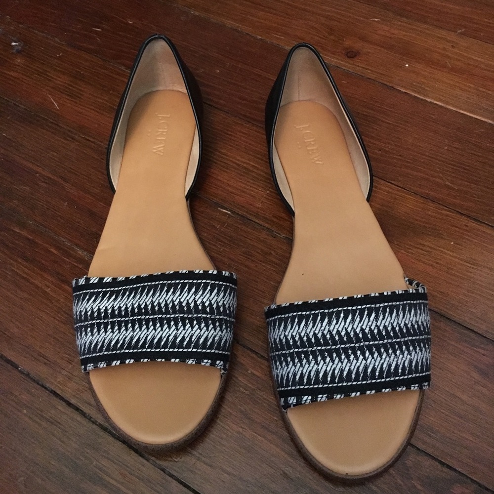 Perfect condition J. Crew black and white sandals