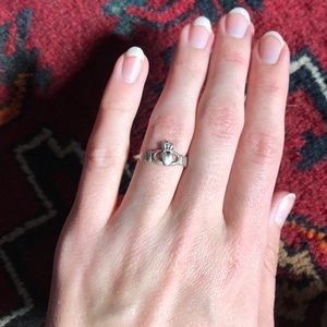 Delicate claddagh ring.