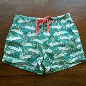 Adorable Boden Bunny Print Lounge Shorts