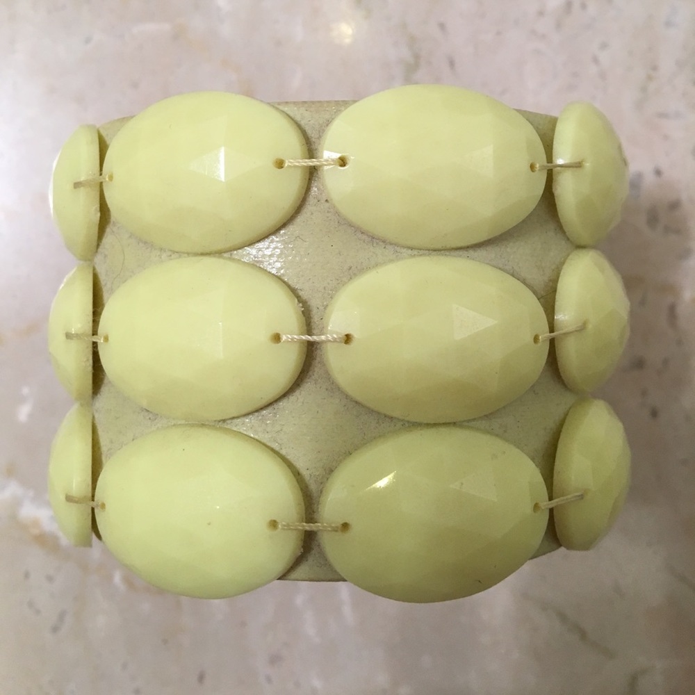 Lime green beaded cuff