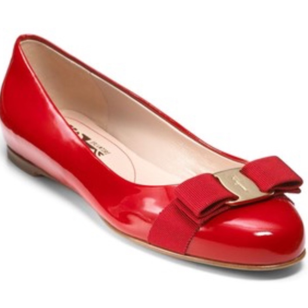 Salvatore Ferragamo Varina Patent Ballerina Flats