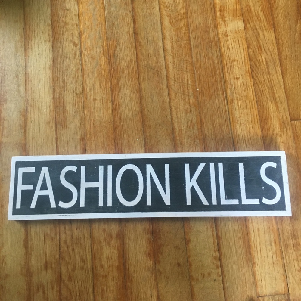 Wooden fashion sign