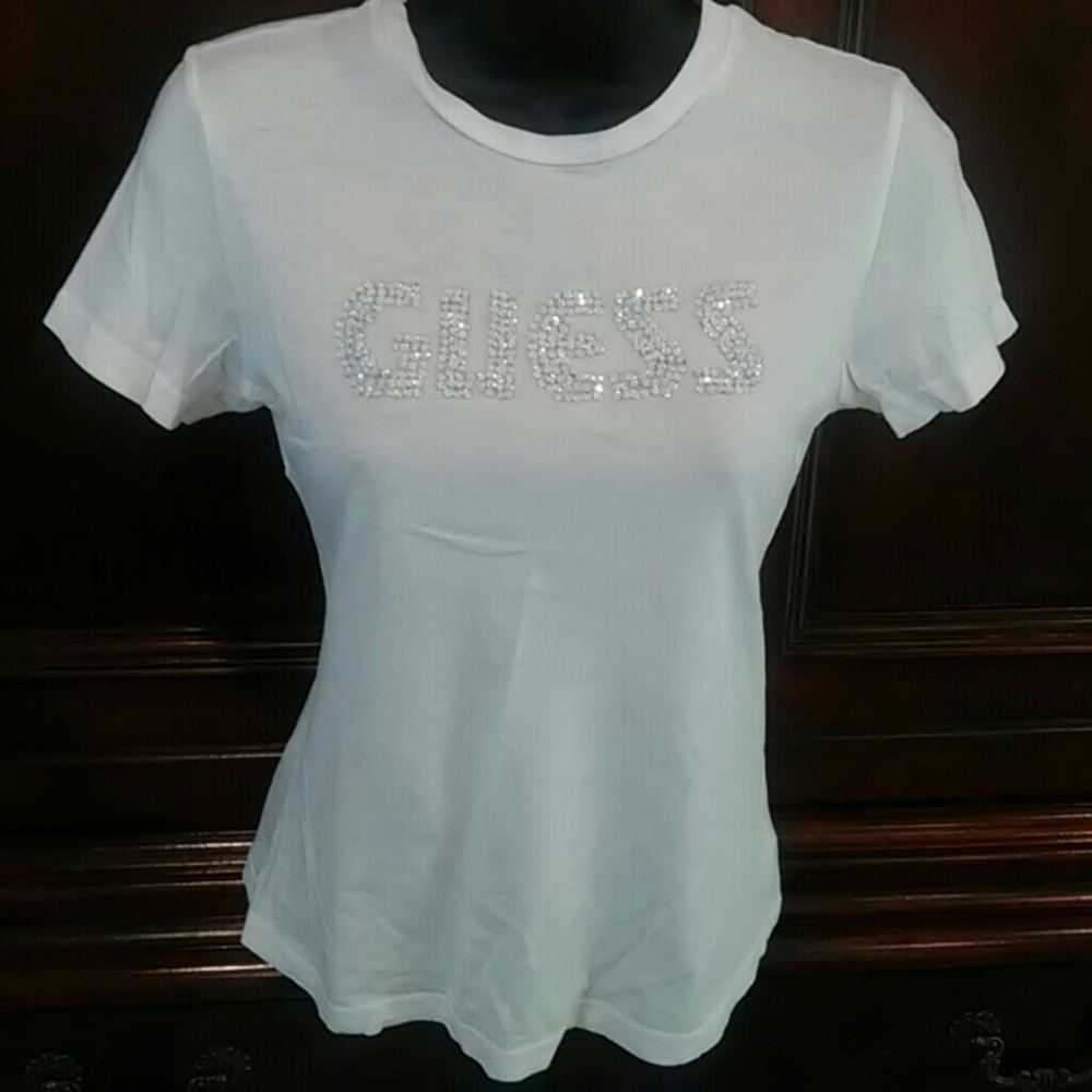 GUESS White Sequin Top