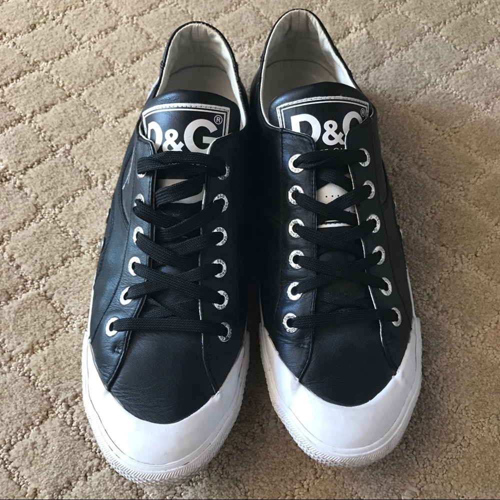 D&G Dolce Gabbana Low Top Leather Sneakers