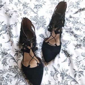 Black Lace Up Flats